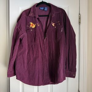 VINTAGE Disney Winnie-the-Poo embroidered corduroy button down